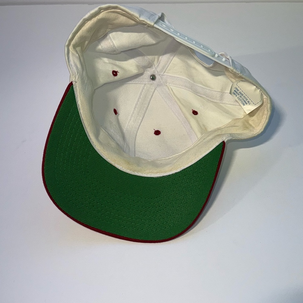 Vintage 90s San Francisco 49ers Script Snapback Hat - Cream/Red - Picture 2 of 4